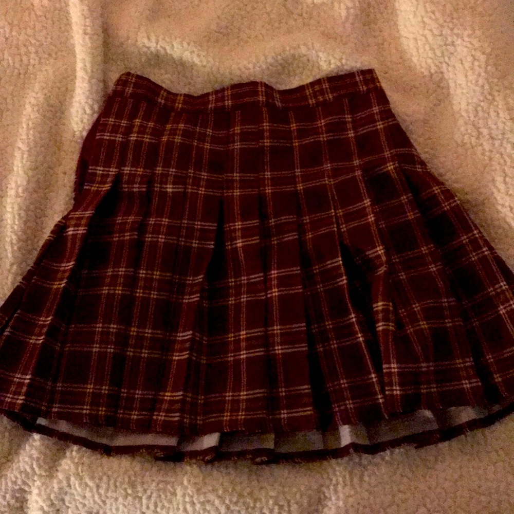 Teen Women’s Skirt, Plaid, Mid-length, silky short